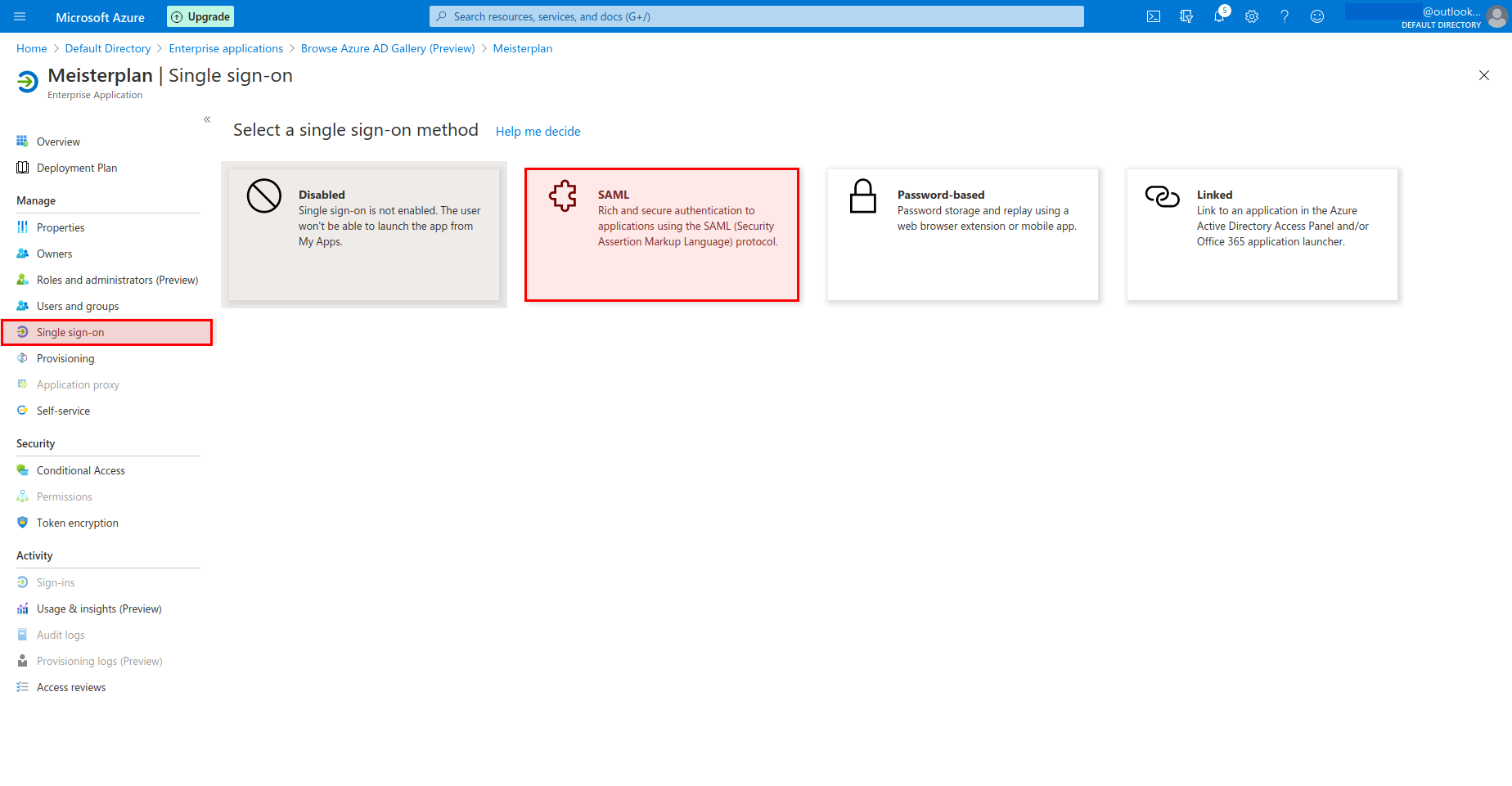 Configuring SSO With Azure AD (SAML 2.0) – Meisterplan Help Center