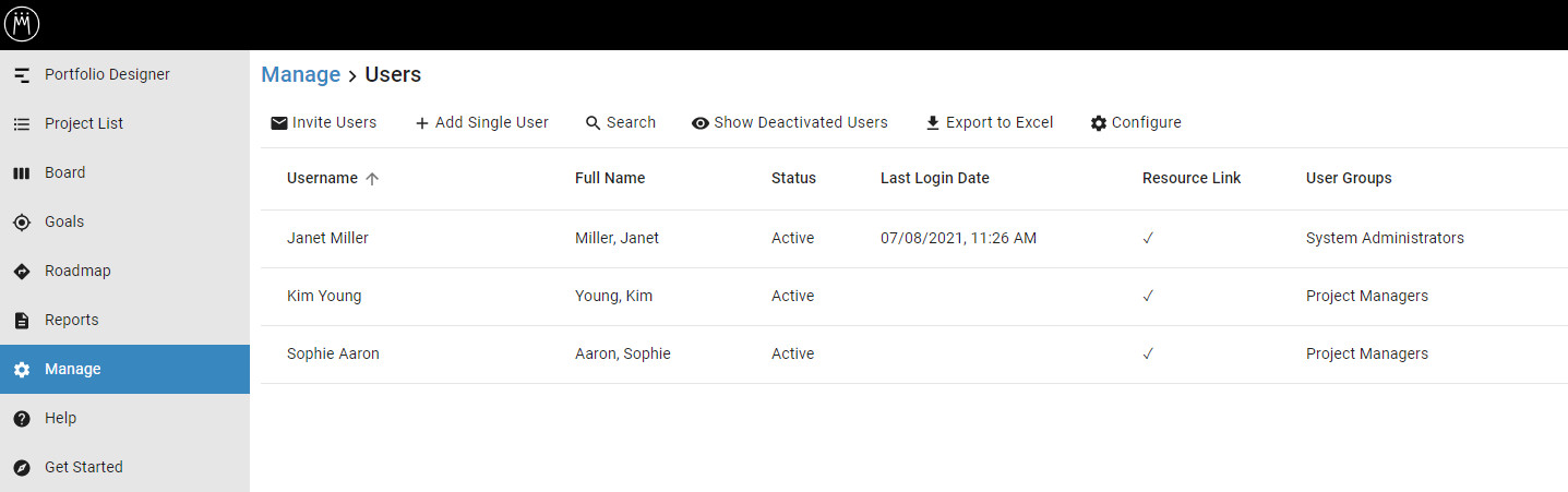Manage Users – Meisterplan Help Center