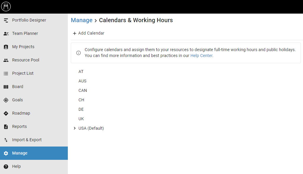 Manage Calendars & Working Hours Meisterplan Help Center